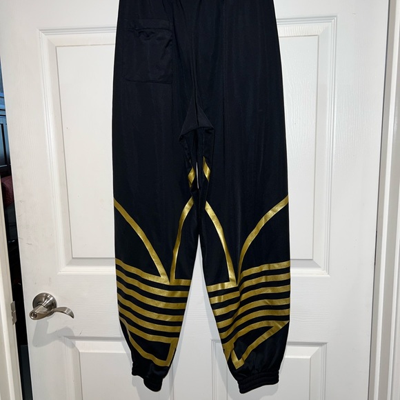 Adidas ORIGINAL Women’s Logo Track Pants Size Small Black/Gold - Picture 7 of 13
